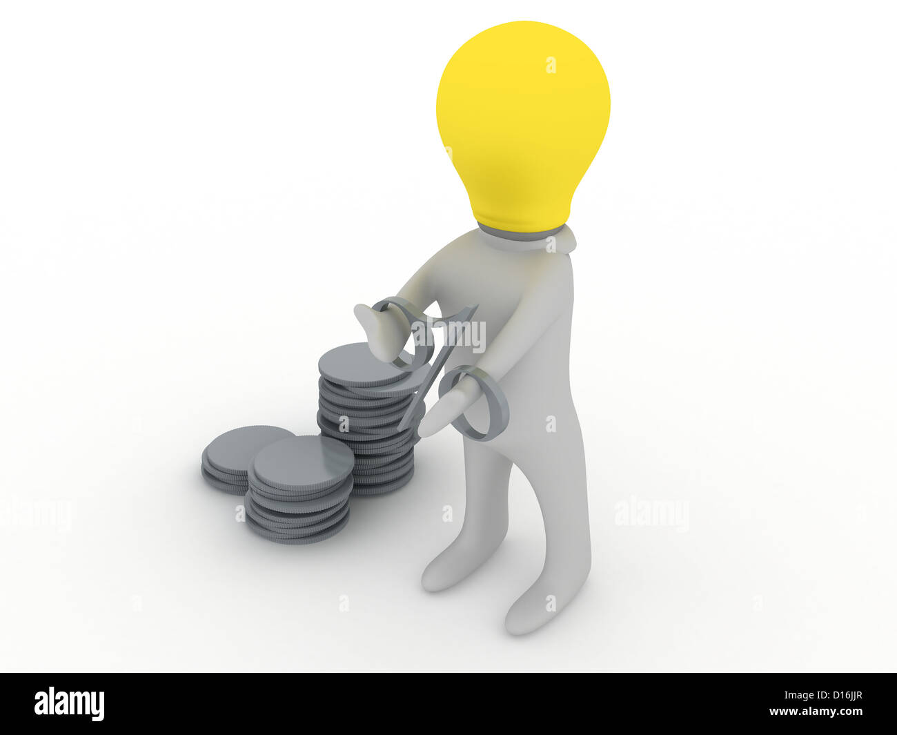 Bulbman in debts Stock Photo - Alamy