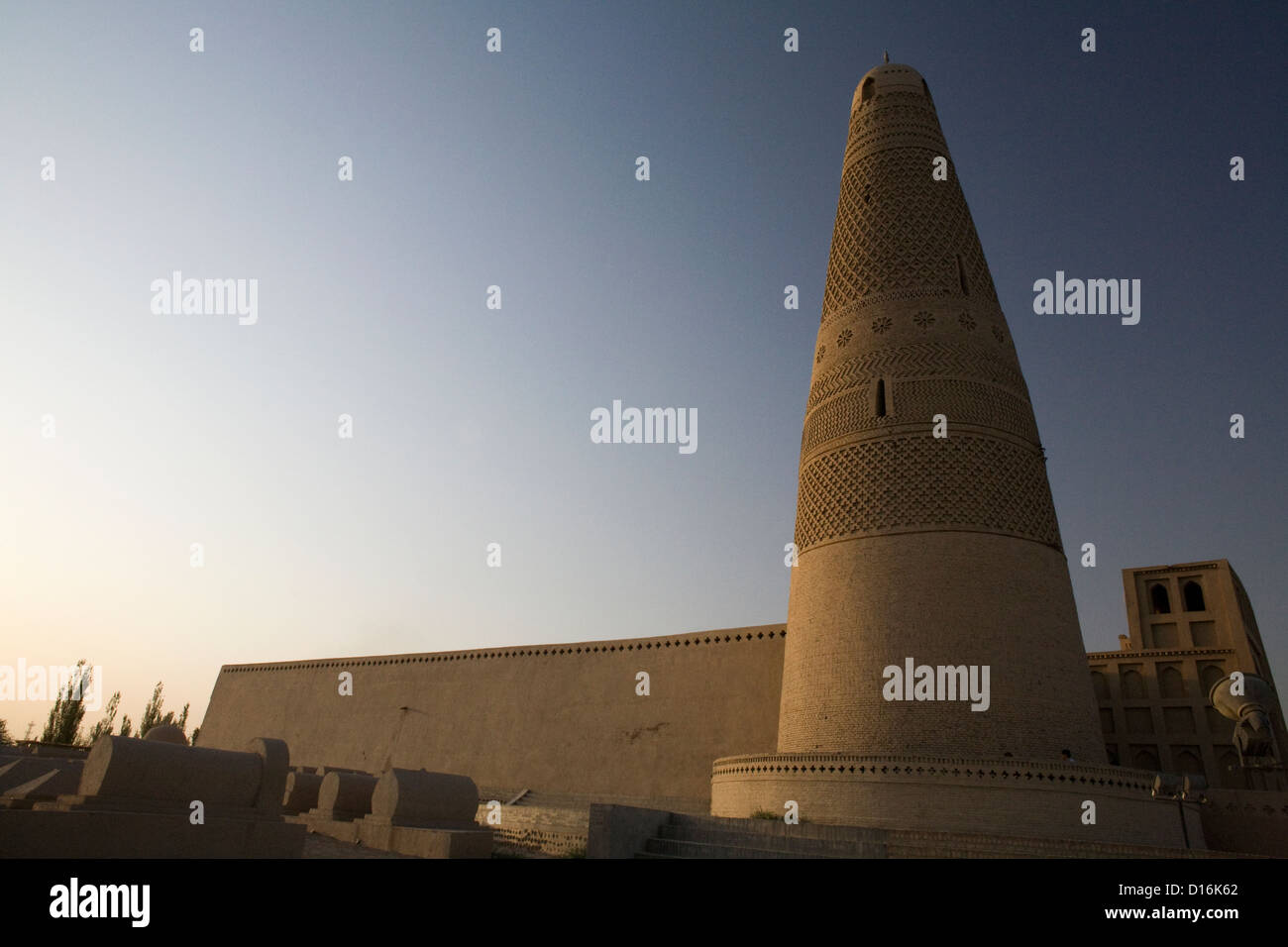 The Sugong Minaret, Imin Minaret near Turfan along the silkroad is the tallest minaret in Xinjiang Province (144 ft), China Stock Photo