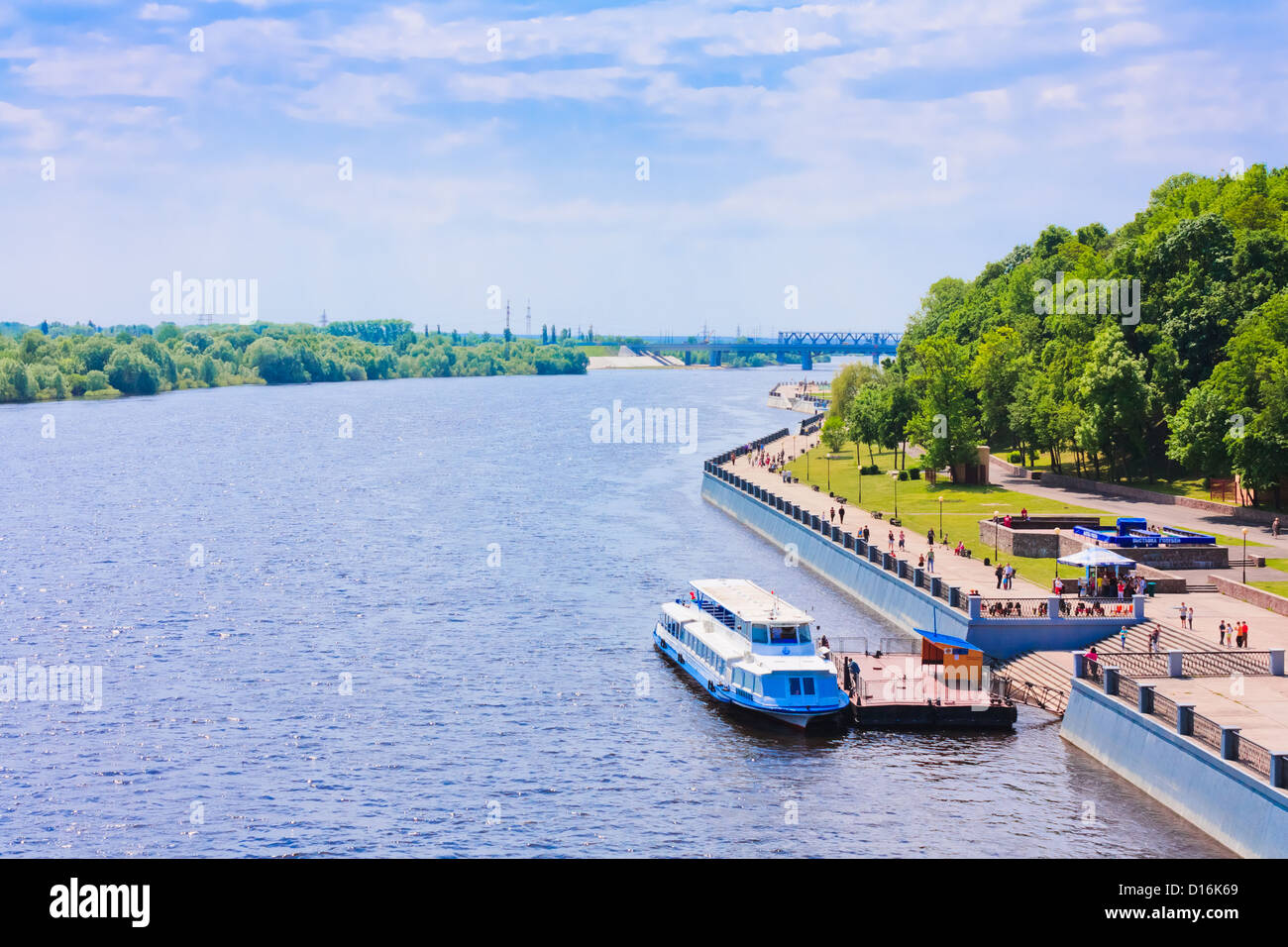 passenger cruise ship on River Stock Photo