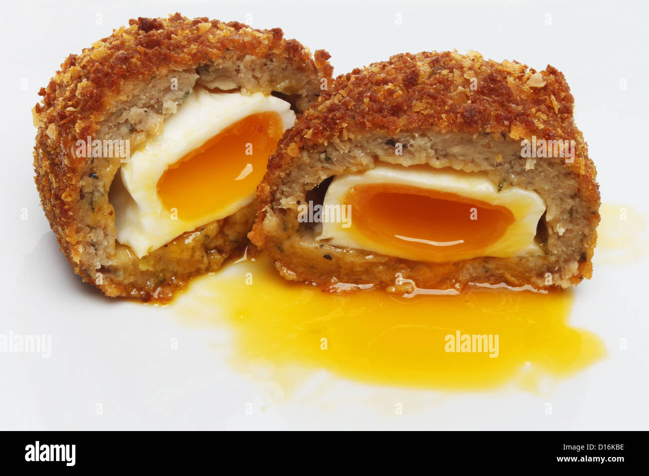Closeup Of A Runny Yolk Scotch Egg On A Plate Stock Photo Alamy