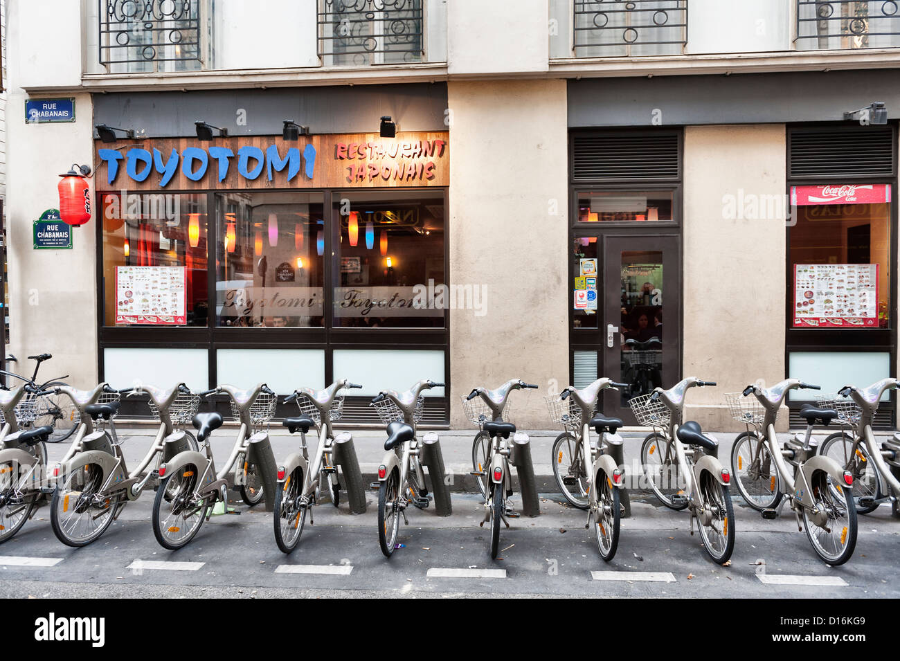 Paris, France: Japanese restaurant on the Rue Chabanais in the 2nd Arrondissement Stock Photo