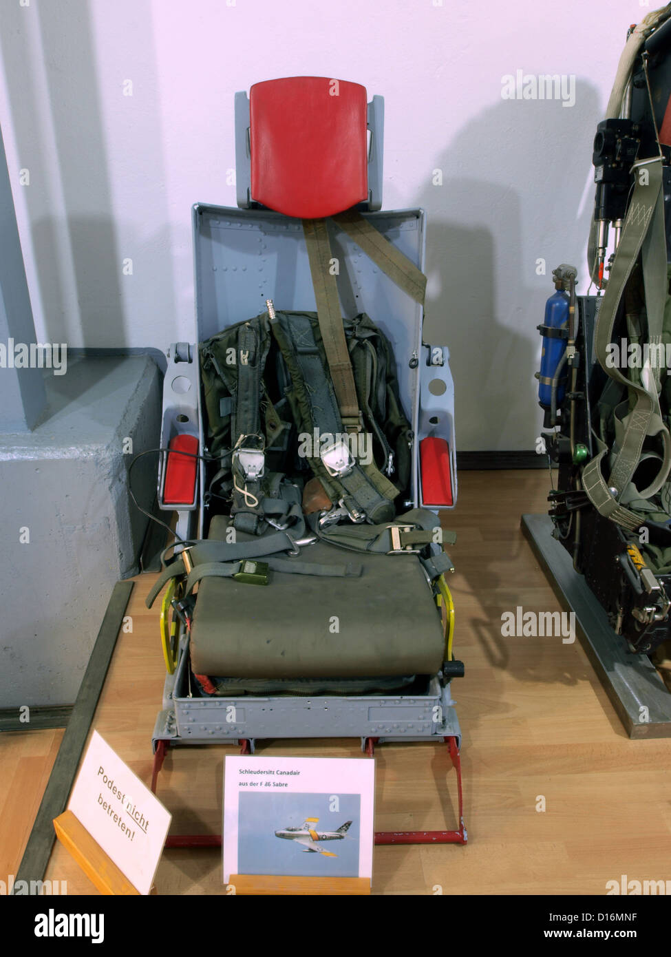Museum of Aviation and Technology Wernigerode.Ejection-seat of a Canadair F86 Sabre Stock Photo