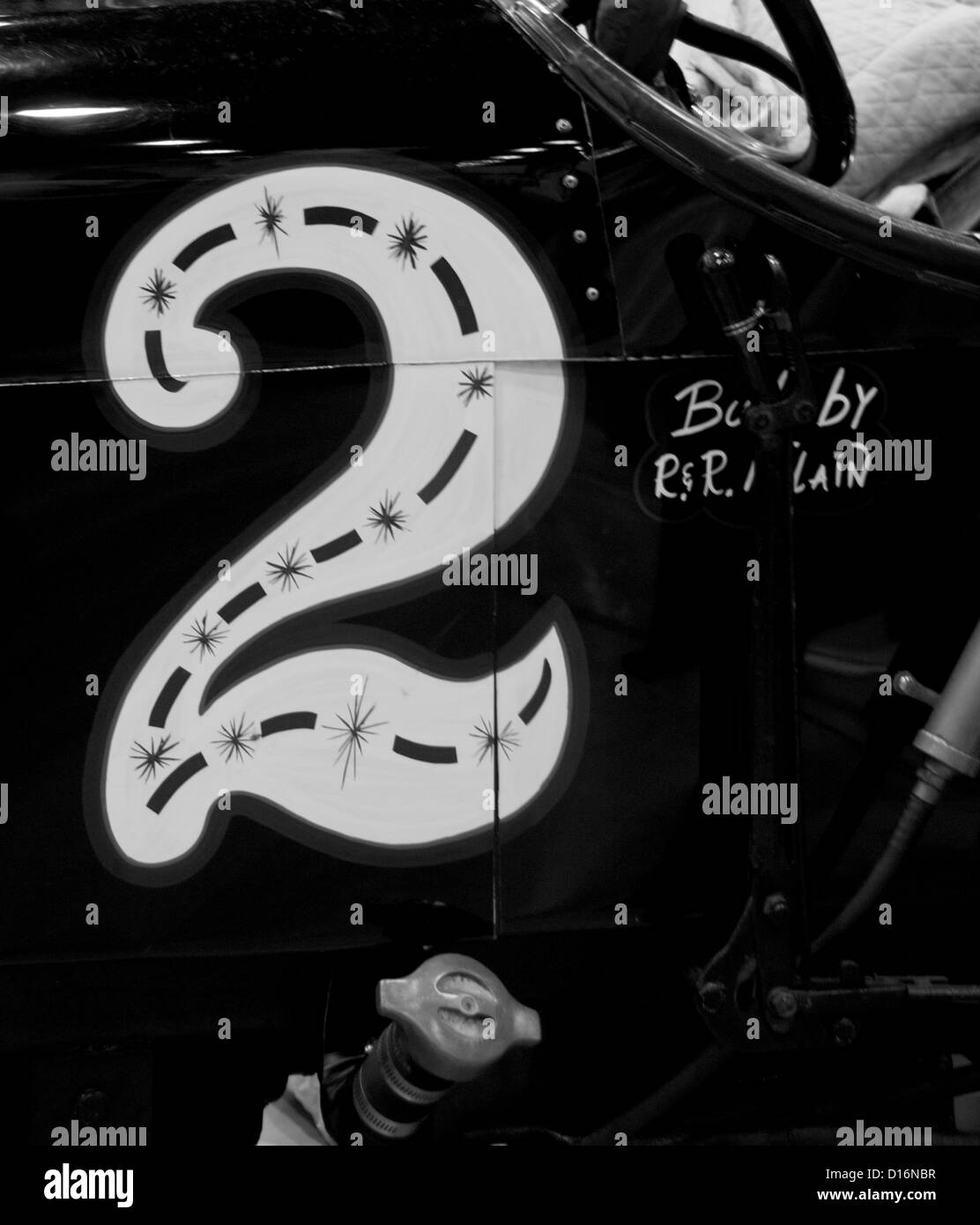 Sports car with number Black and White Stock Photos & Images - Alamy