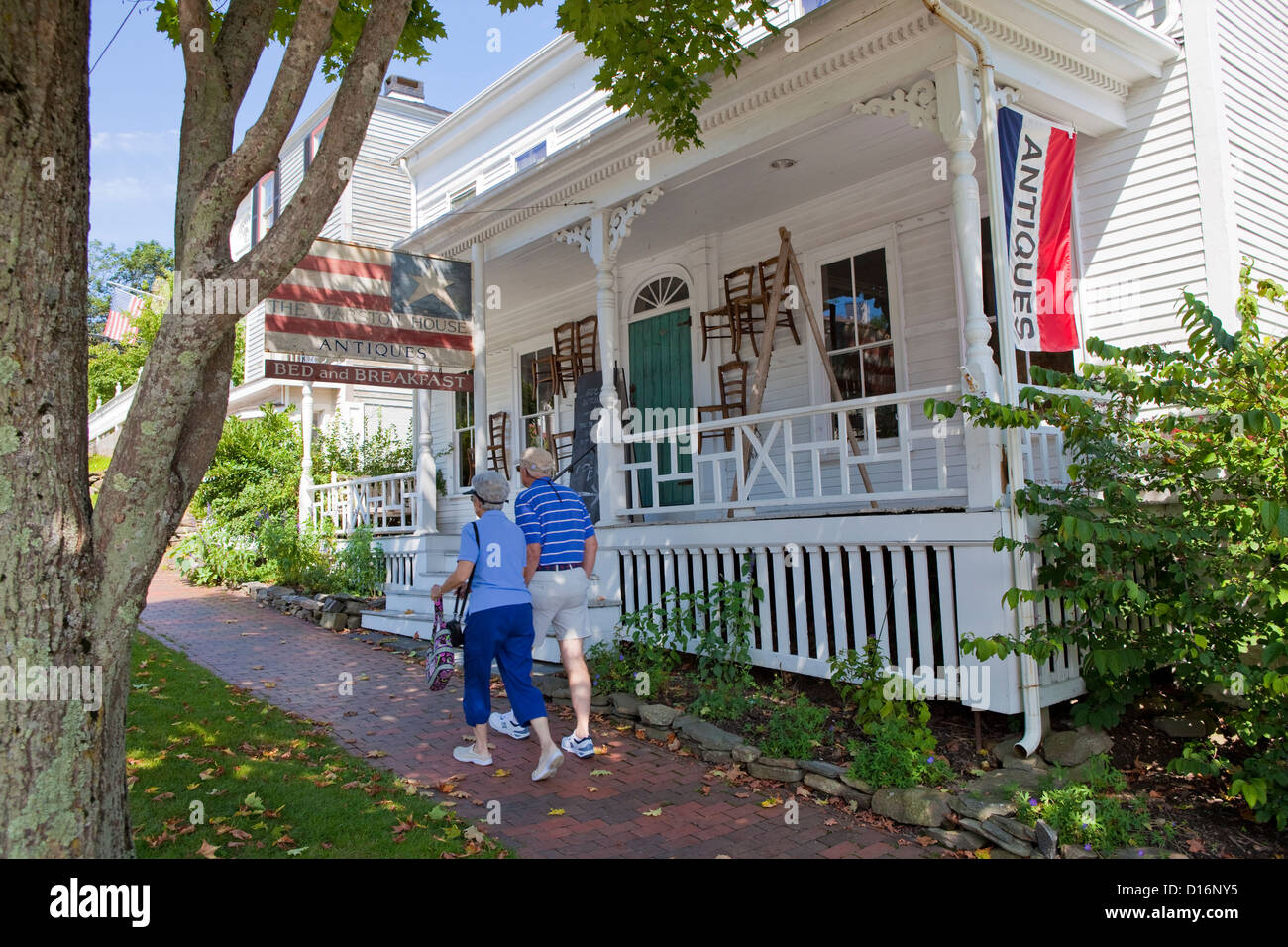 The Marston House antique shop in Wiscasset, Maine Stock Photo Alamy