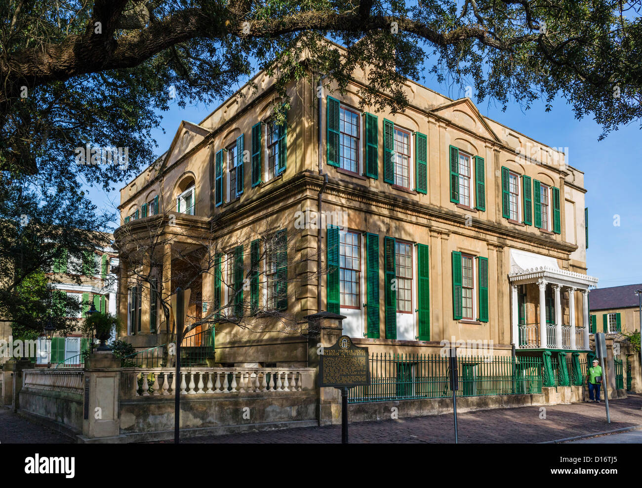 The historic Owens Thomas House on Abercorn Street, Oglethorpe Square, Savannah, Georgia, USA Stock Photo