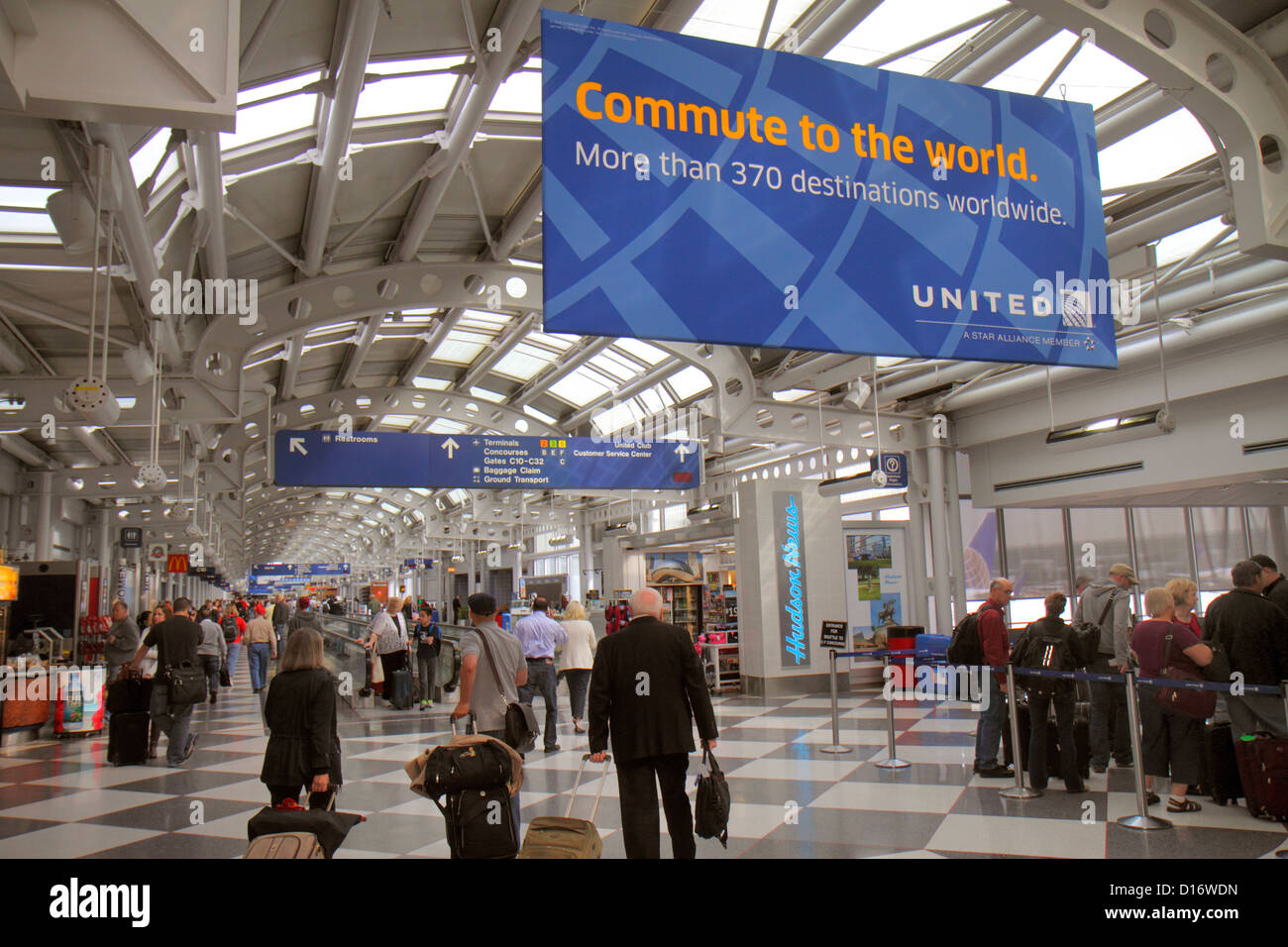 Chicago Illinois O'Hare International Airport ORD concourse gate area