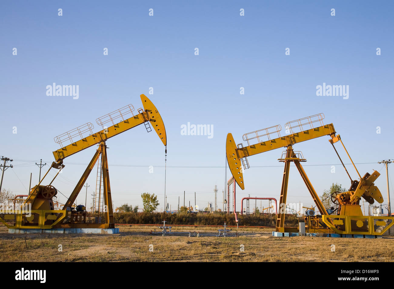 Steel oil pumps Stock Photo