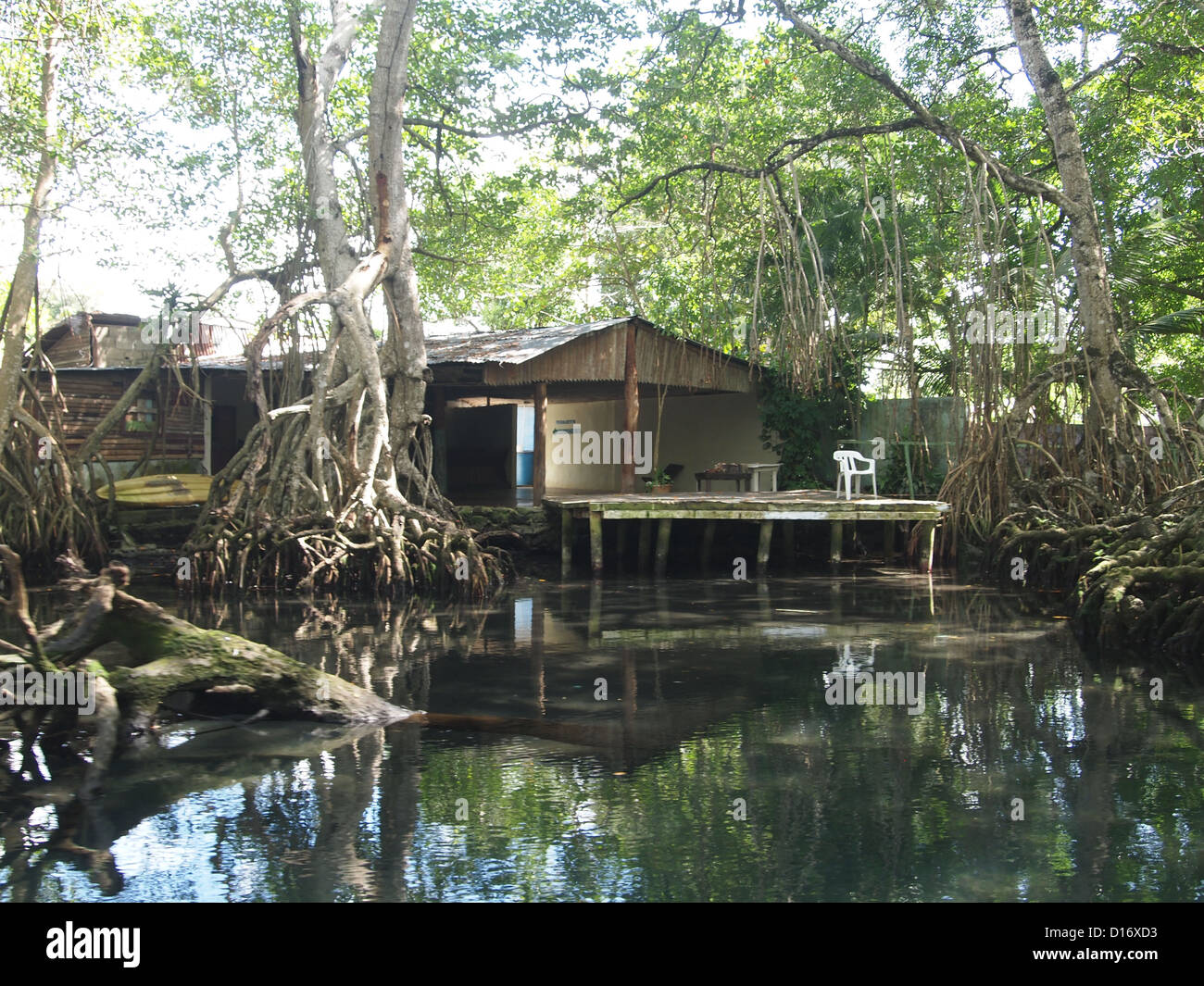 A wooden house at river Stock Photo - Alamy