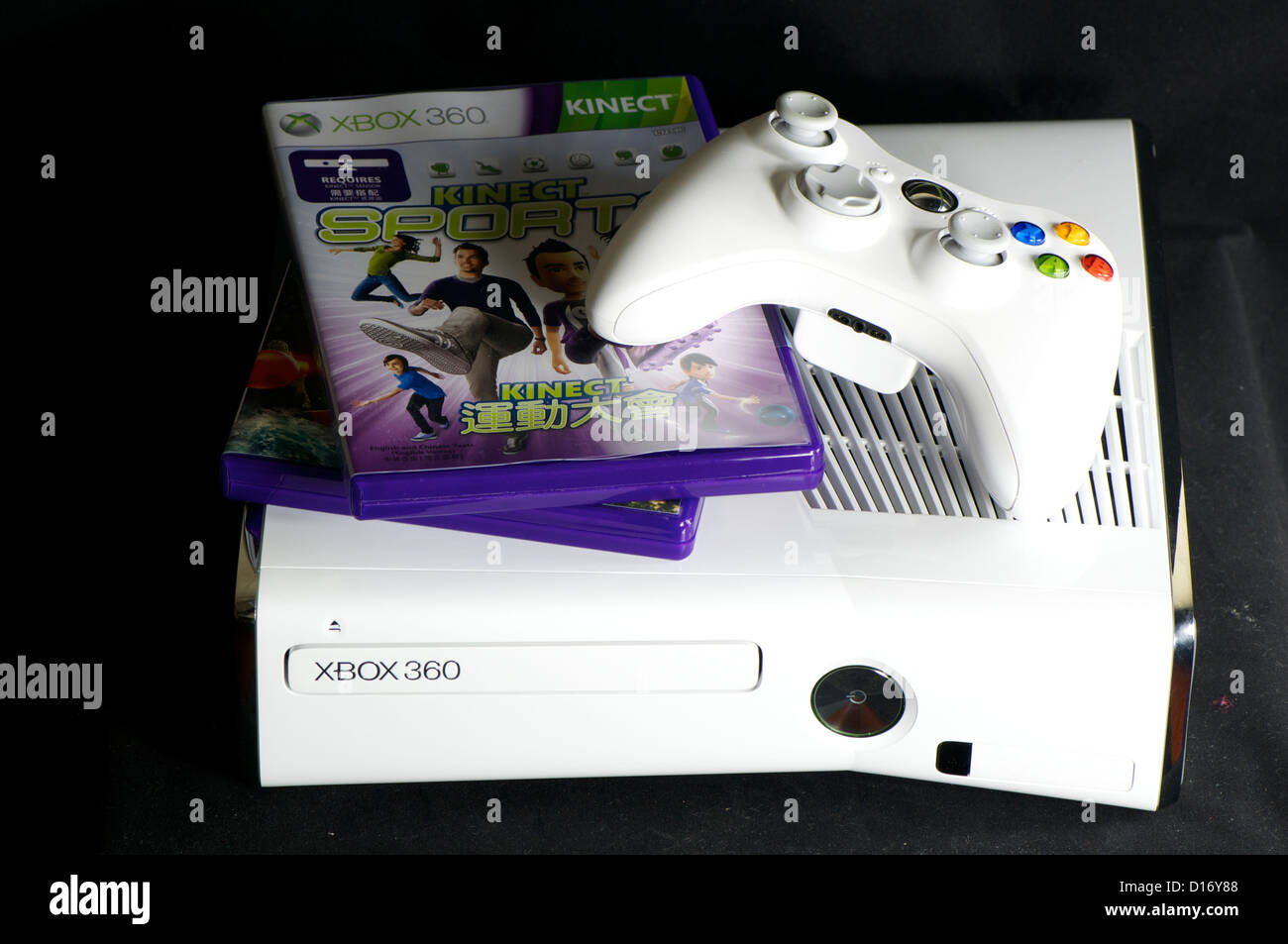 New series of Xbox 360 white set from Microsfot Stock Photo - Alamy