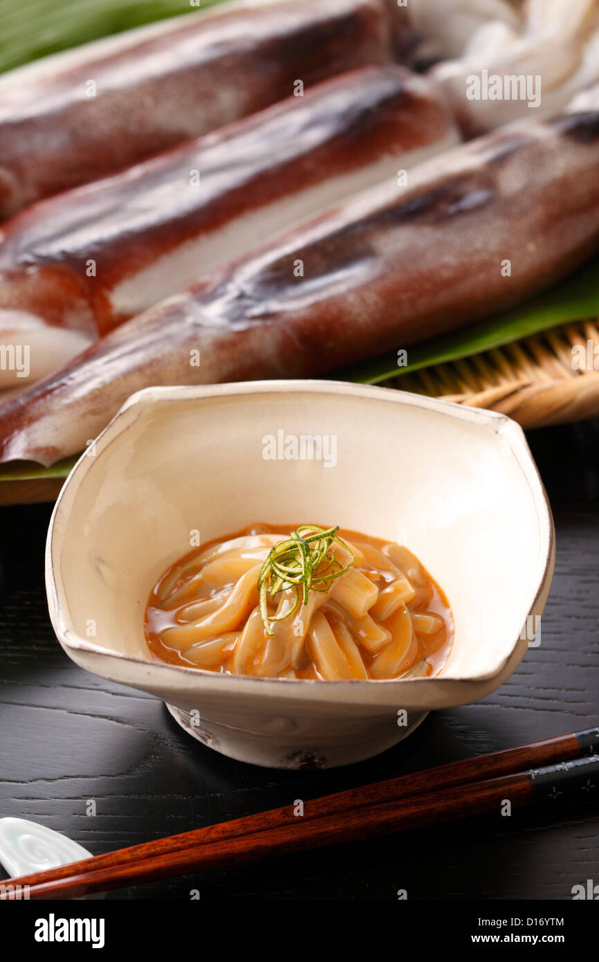 Japanese style salted squid Stock Photo - Alamy