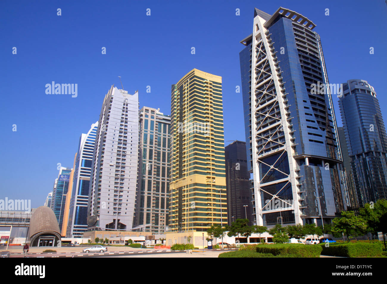 Dubai UAE,United Arab Emirates,Jumeirah Lake Towers,Indigo Tower,Lake City Tower,Global Lake View,building,high rise skyscraper skyscrapers building b Stock Photo