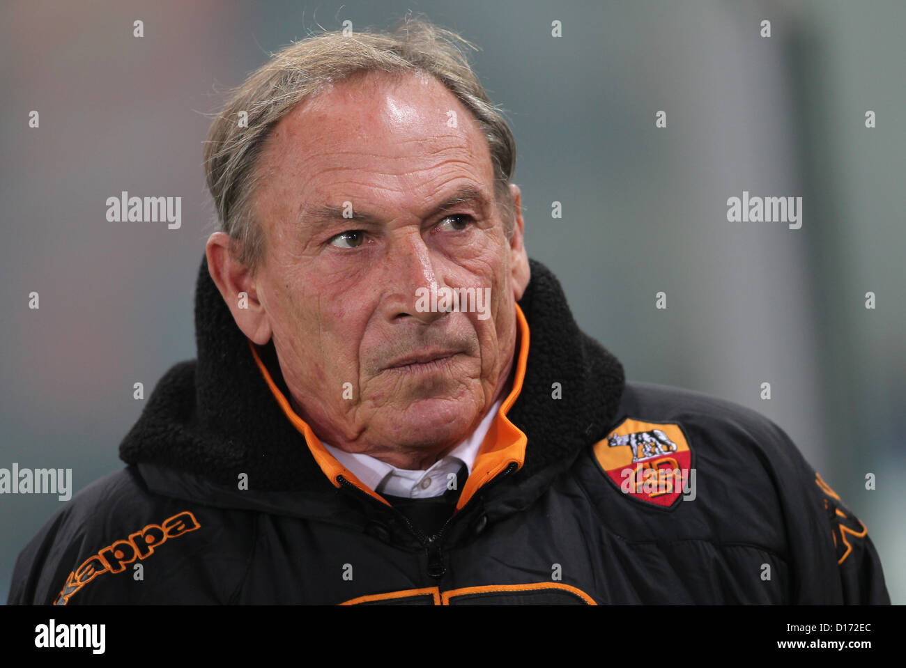 09.12.2012 Rome, Italy. Zeman team coach during the Italian League game between Roma and Fiorentina from the Stadio Olimpico. Stock Photo