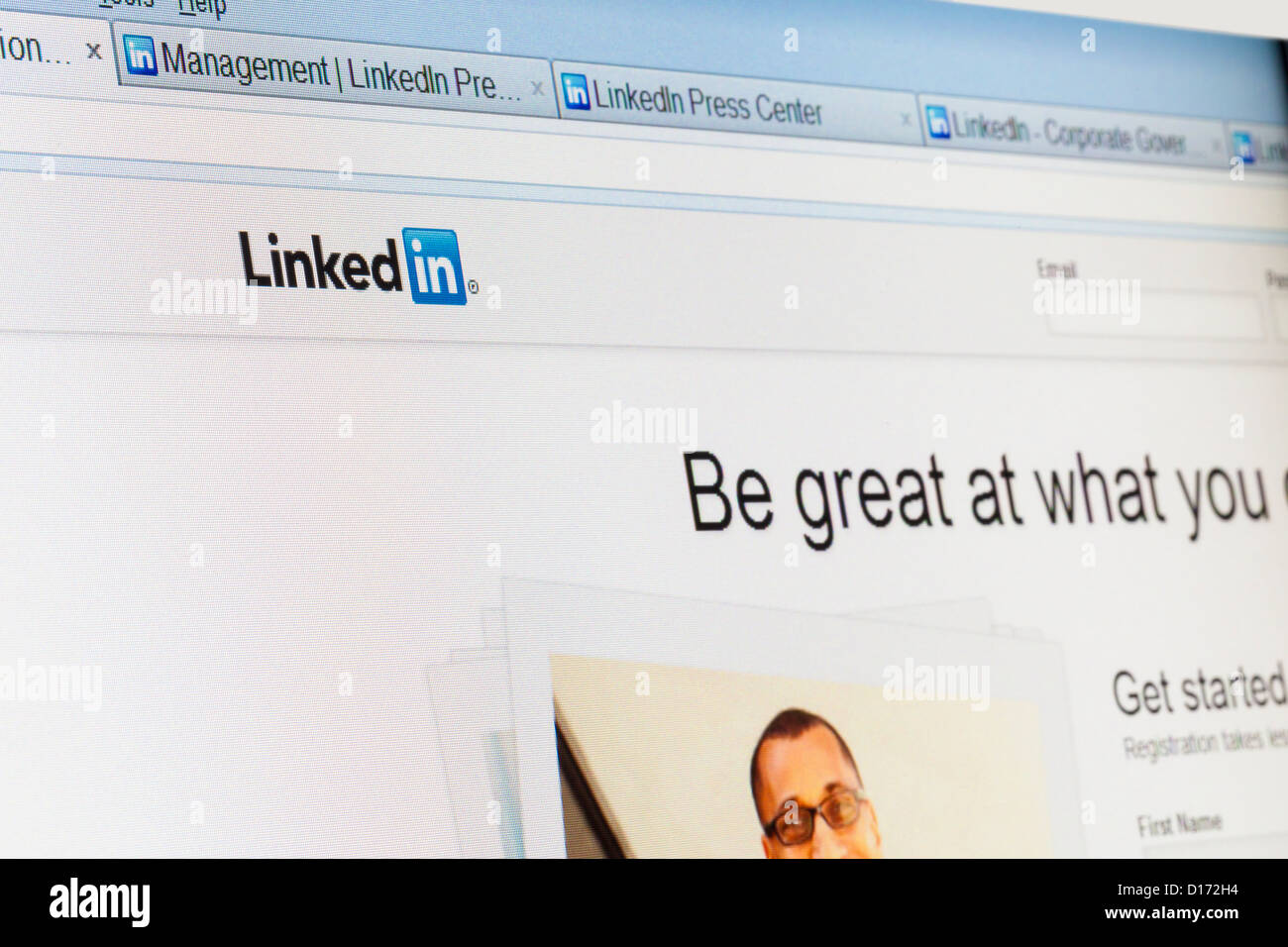 Screenshot of linkedin website Stock Photo - Alamy
