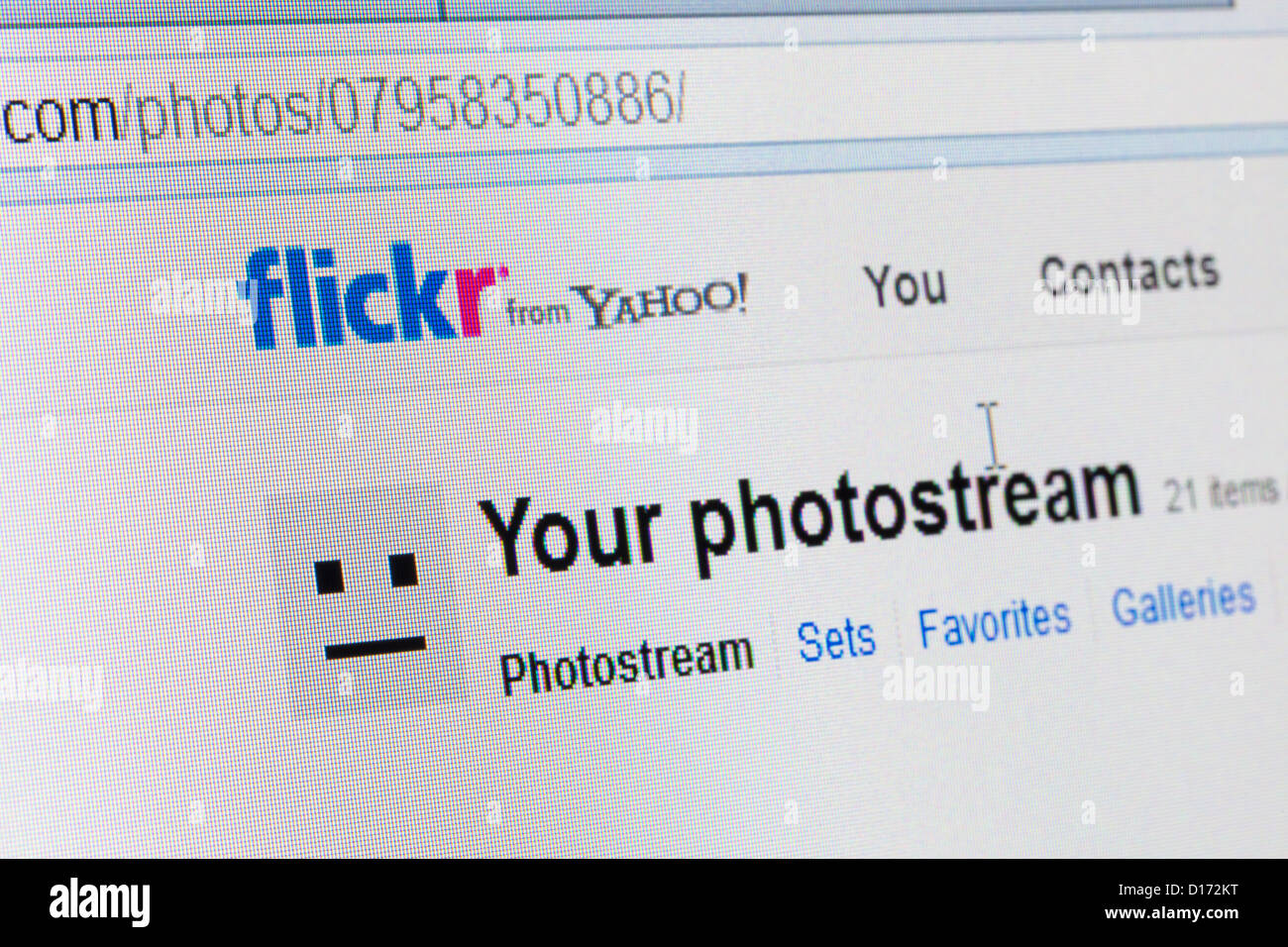 Screenshot of flickr website Stock Photo