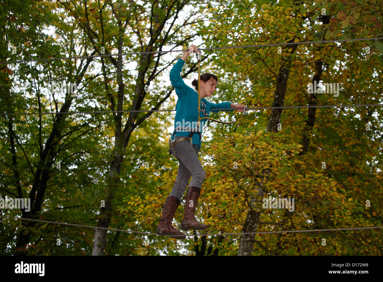 Outdoor rope walking Stock Photo Alamy