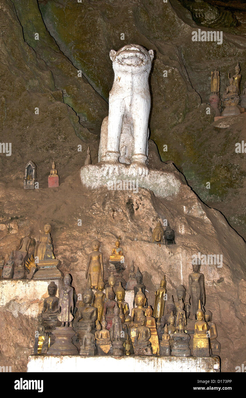 buddha statues, Pak Ou grotto, Laos Stock Photo