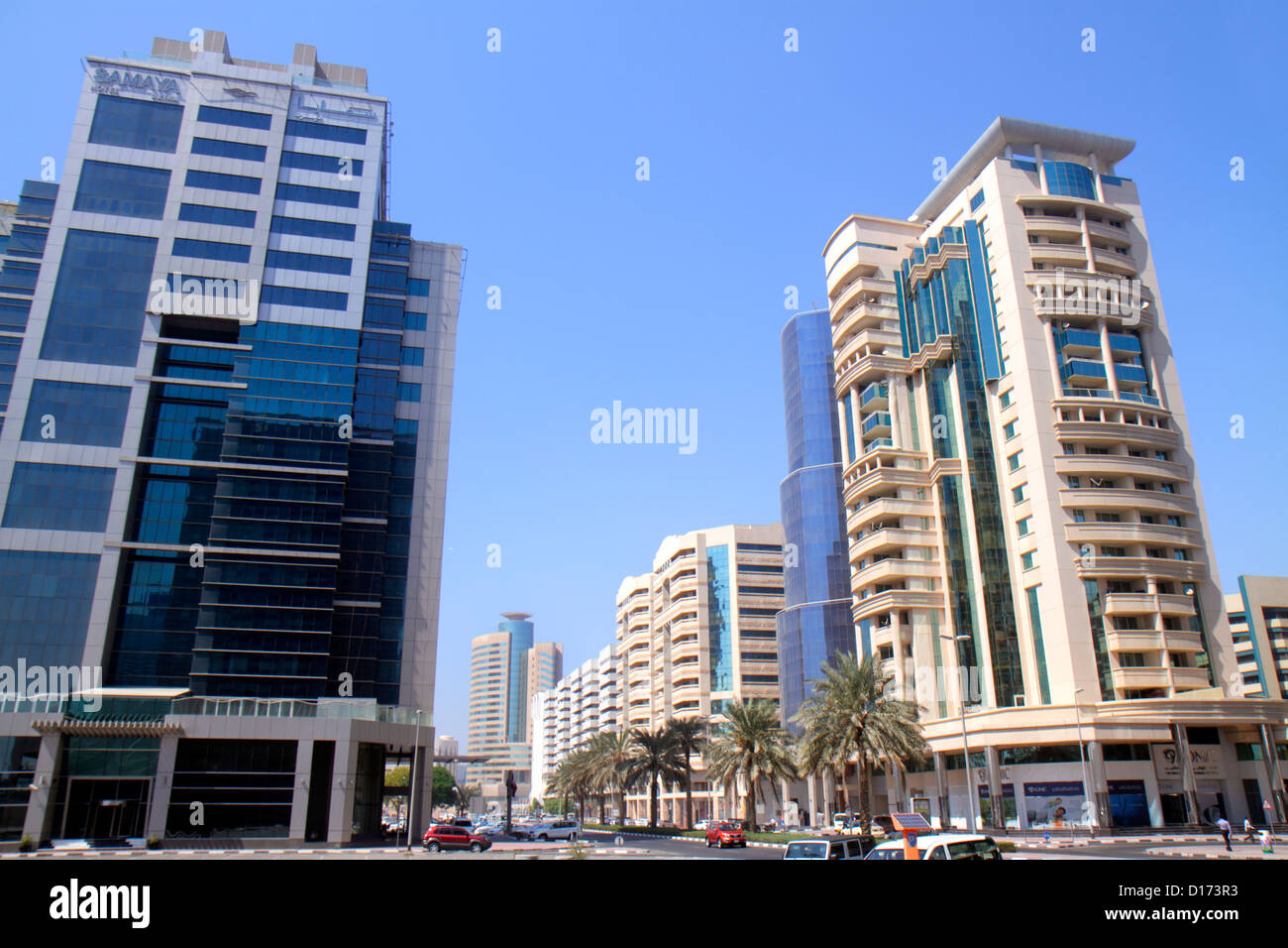 Dubai UAE,United Arab Emirates,Deira,Al Rigga,4th Street,street scene,buildings,city skyline,office,Samaya,hotel,hotel,hotels,hospitality,UAE121011028 Stock Photo