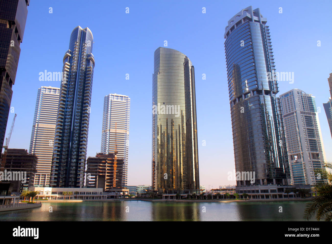 Dubai UAE,United Arab Emirates,Jumeirah Lake Towers,Platinum Tower,AU Tower,Concorde Tower,building,high rise skyscraper skyscrapers building building Stock Photo