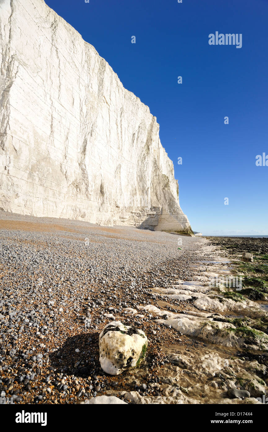 High chalk cliffs along the coastline Stock Photo Alamy