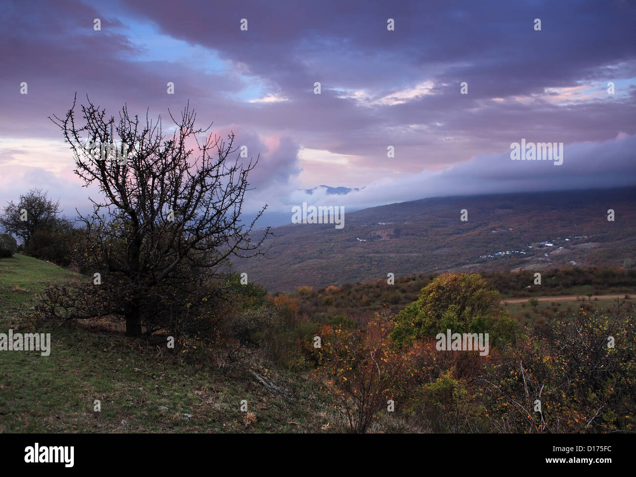 clouds on the mountain Demerdji. Alushta, Crimea, Ukraine Stock Photo