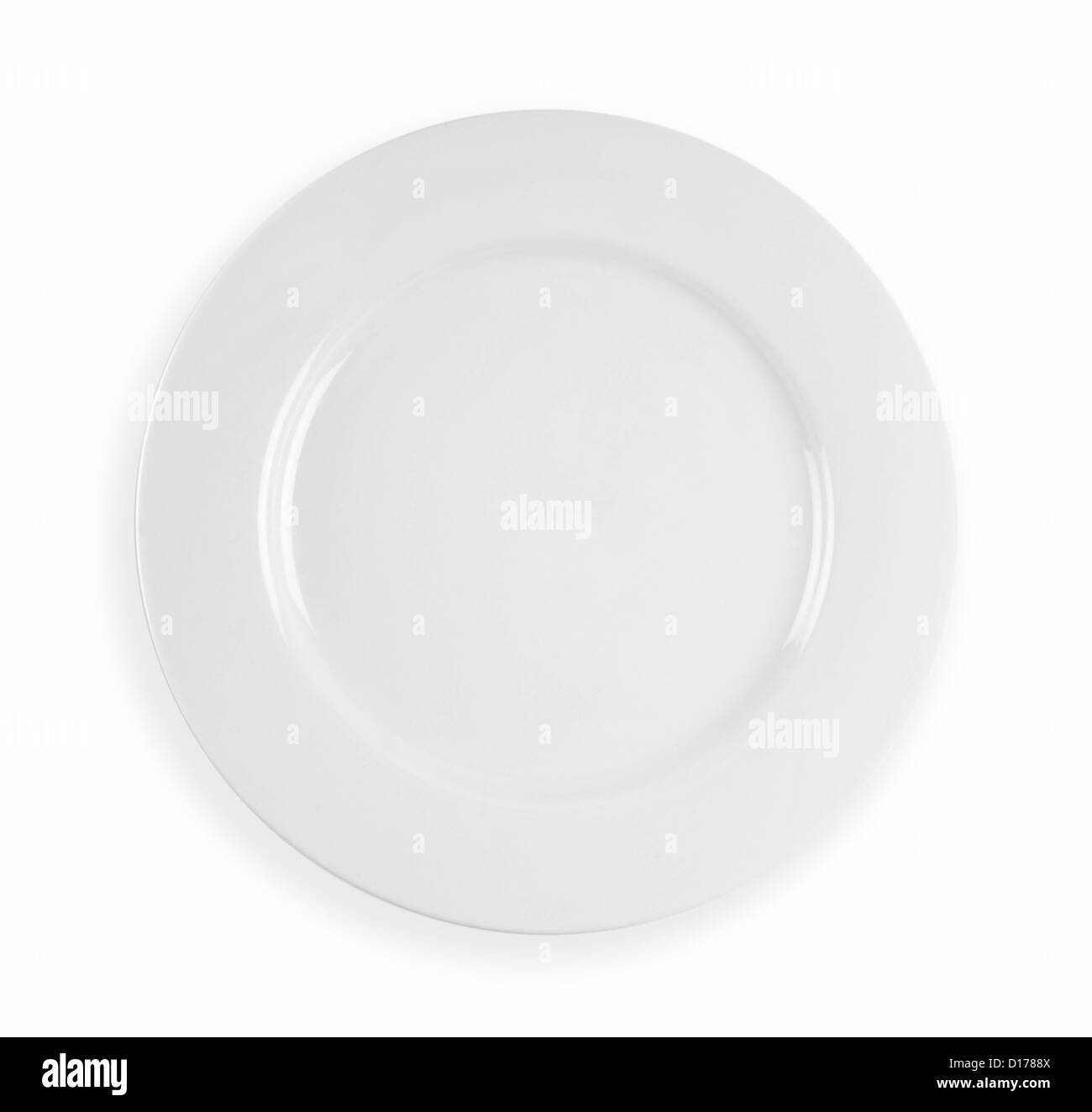 Clean white dinner plate with drop shadow Stock Photo