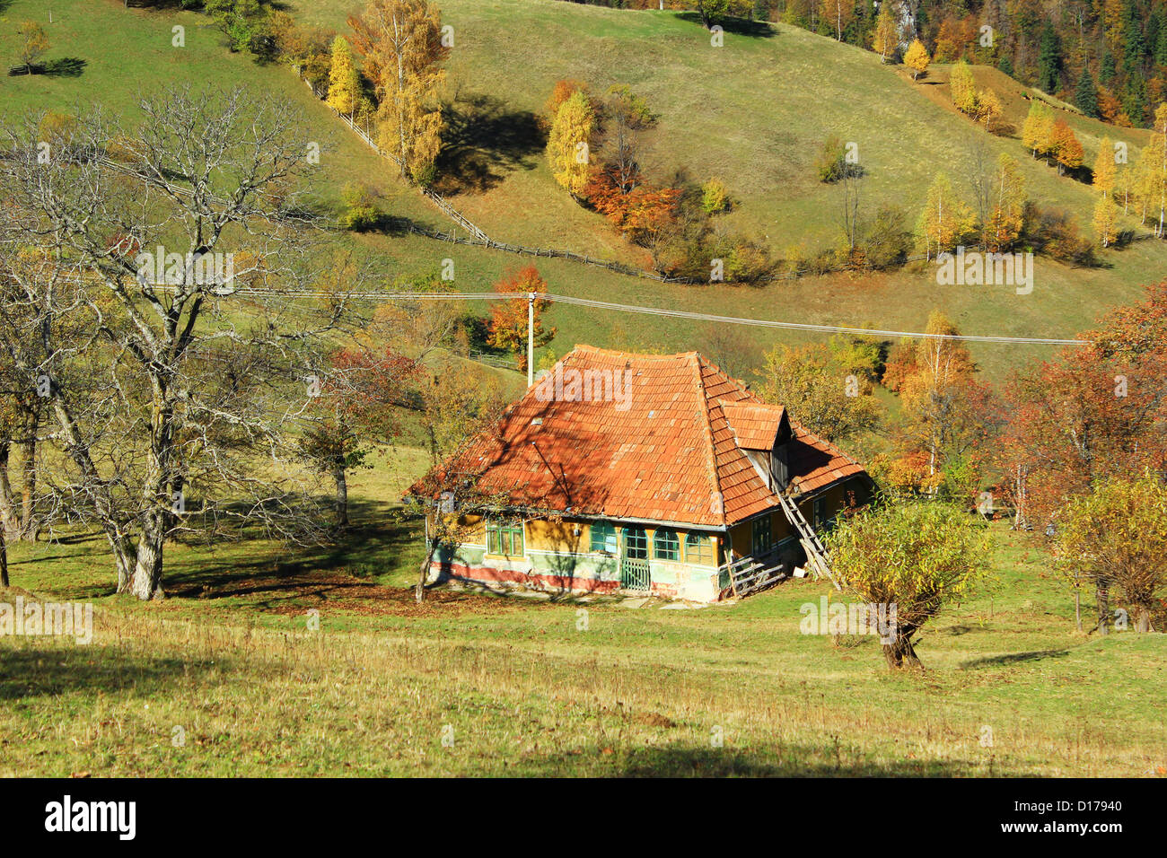 Traditional old house in Transylvania, Romania Stock Photo