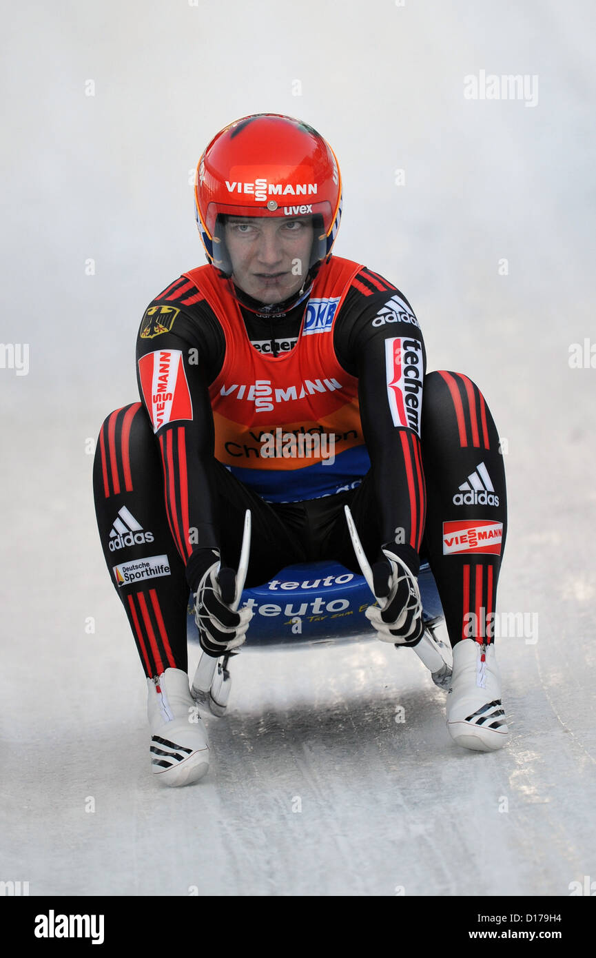 German Luger Tatjana Huefner Races At The Women's Luge World Cup In ...