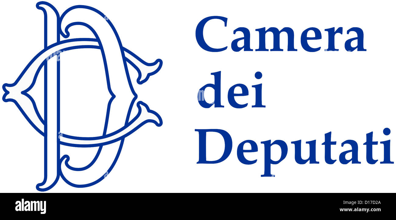 Logo of the Representative chamber of the Italian parliament - Camera dei Deputati. Stock Photo