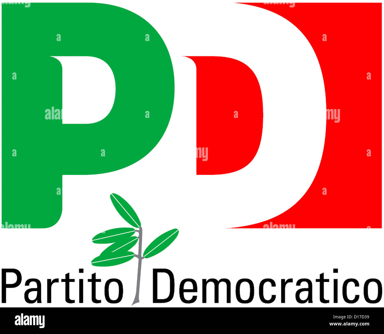 Logo of the Italian party Partito Democratico PD. Stock Photo