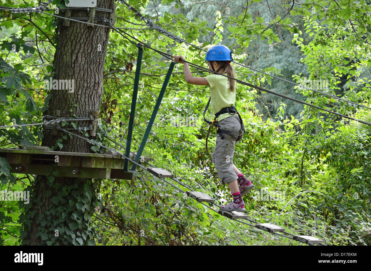 Ropes course ladder hi-res stock photography and images - Alamy