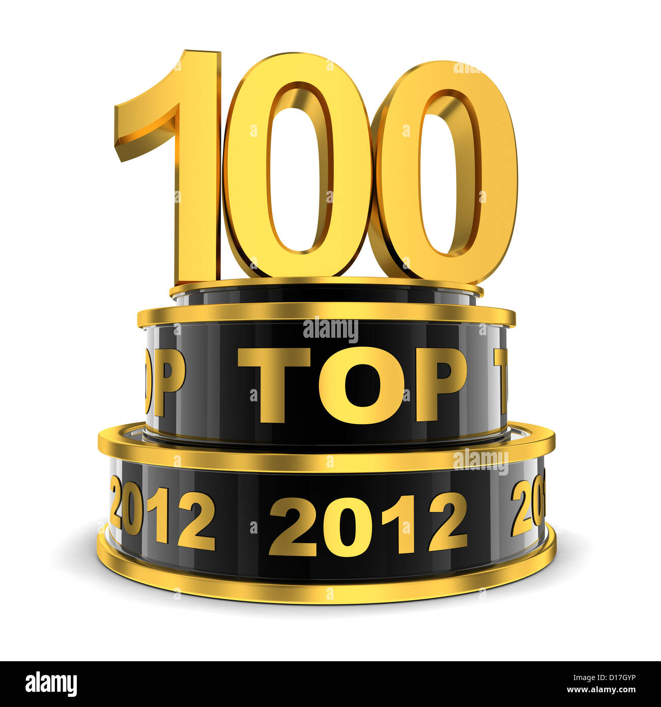 Top 100 of the year (done in 3d) Stock Photo