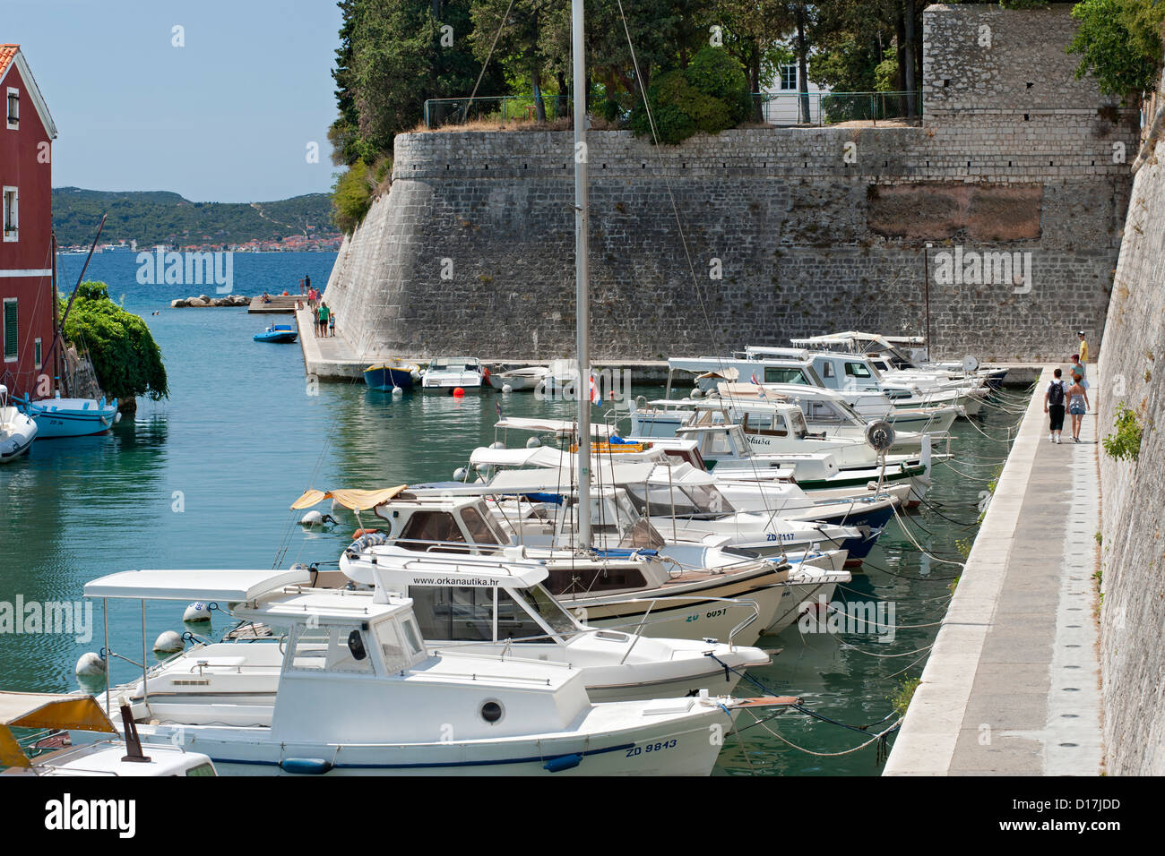 The Fosa harbour in Zadar on the Adriatic coast of Croatia. Stock Photo