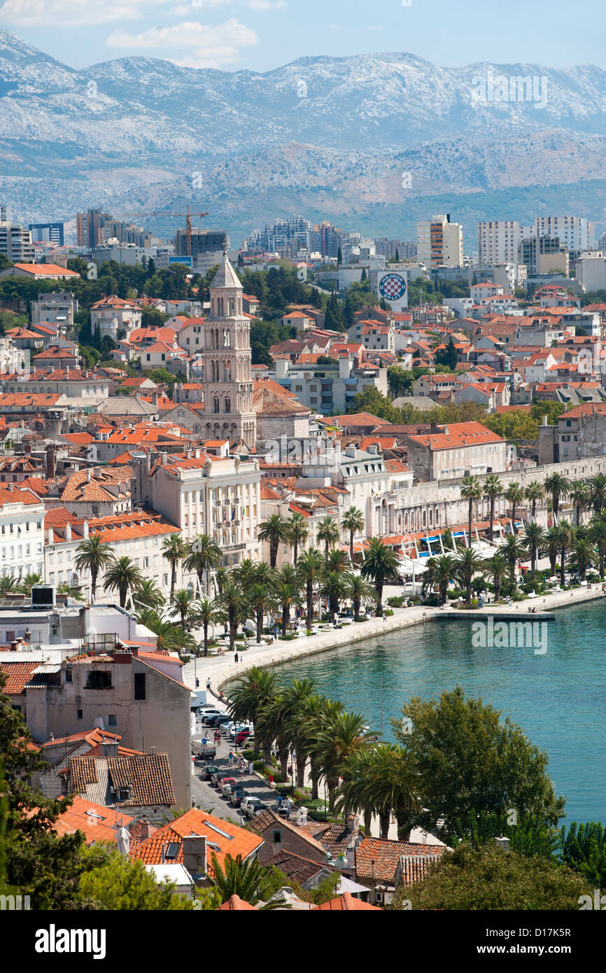 View of the city of Split on the Adriatic coast of Croatia. Stock Photo