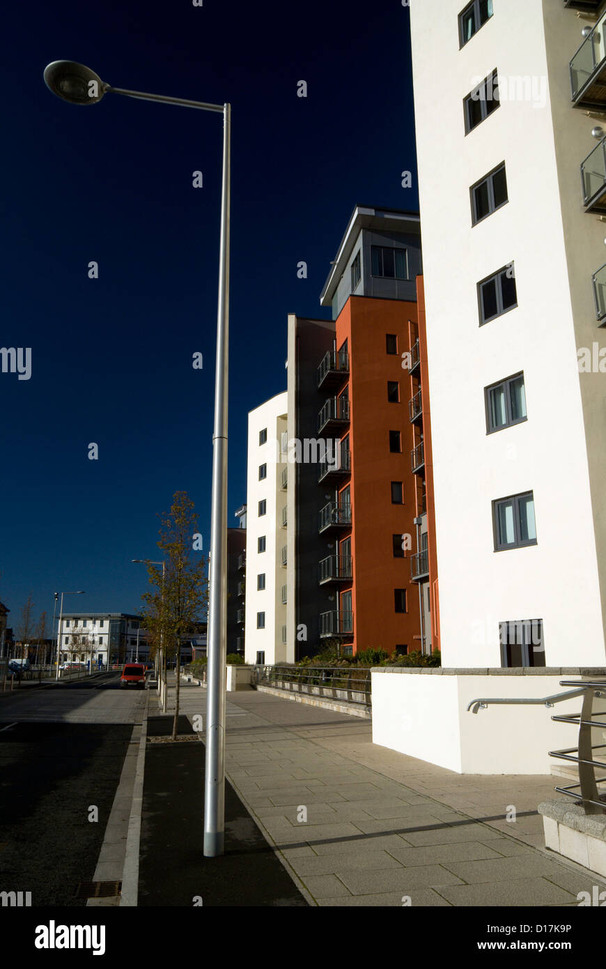 modern housing development swansea SA1 development south wales uk Stock