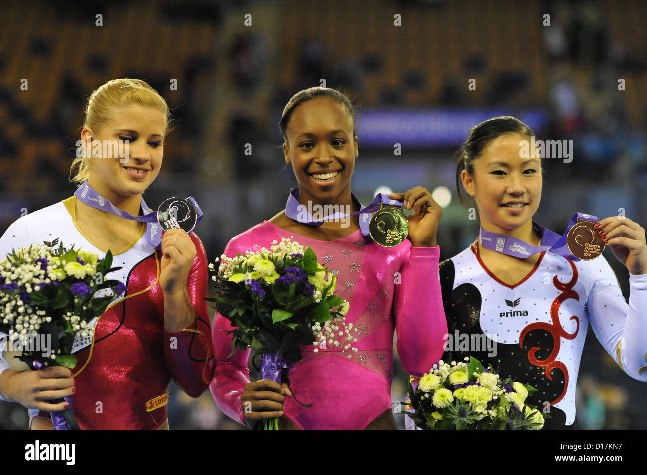 FIG Gymnastics World Cup, Glasgow, Women's Competition Winners. Left to