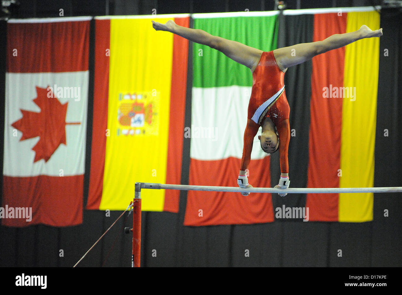 Wakana Inoue, JPN swinging on the high bar of the Uneven Bars during