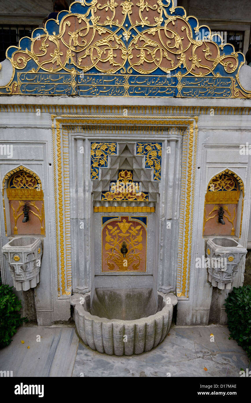 Outdoor drinking fountain of Sultan Ahmed III Library Topkapi Palace Istanbul Turkey Stock Photo