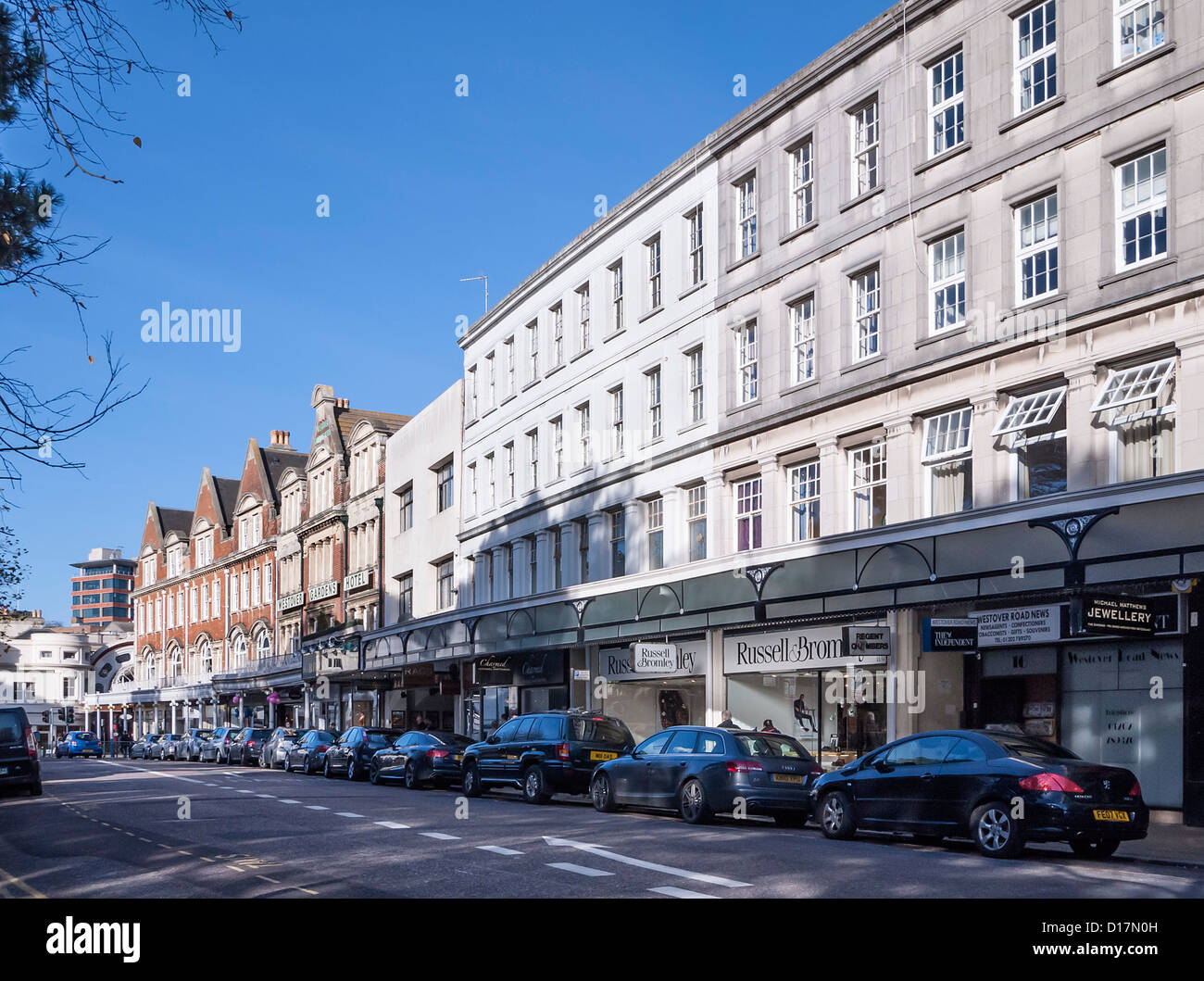 Bournemouth, Westover Road, Buildings and Shops, Dorset, England, UK
