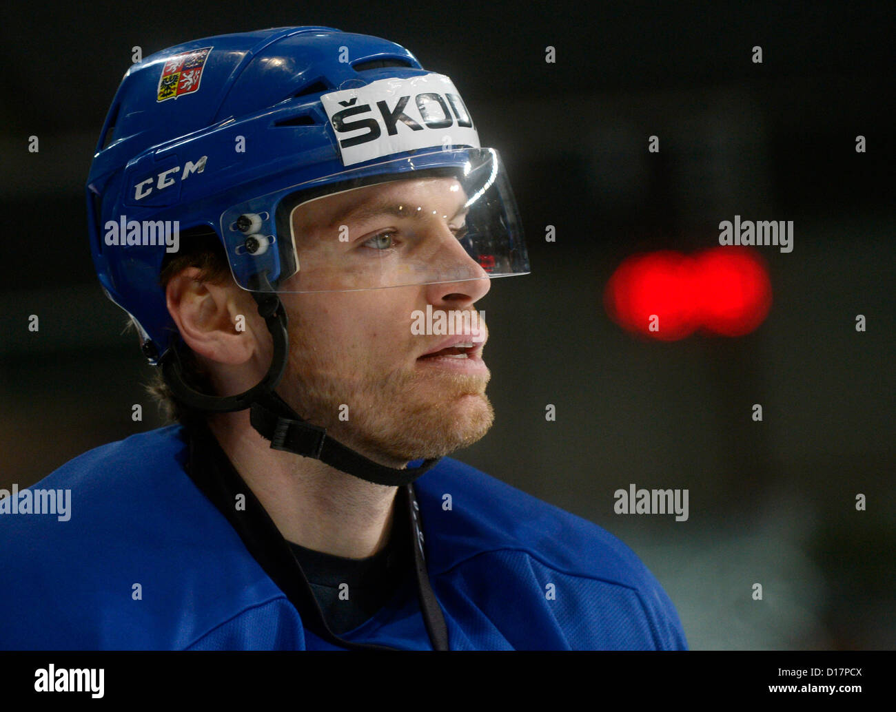 Player of Czech national hockey team Martin Skoula during training