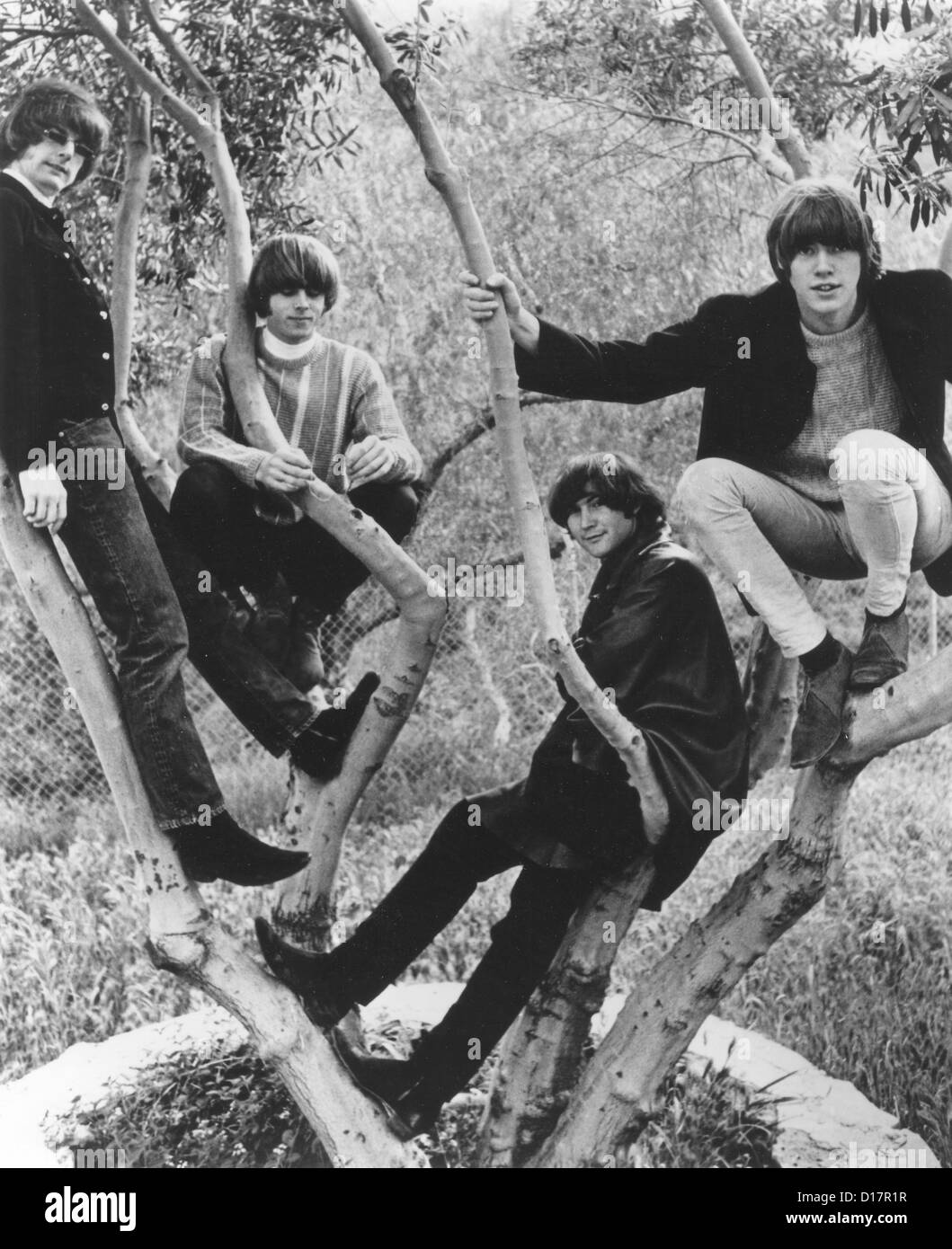 THE BYRDS  Promotional photo of US pop group about 1965. From l: Roger McGuinn, Mike Clark, Dave Crosby, Gene Clark Stock Photo