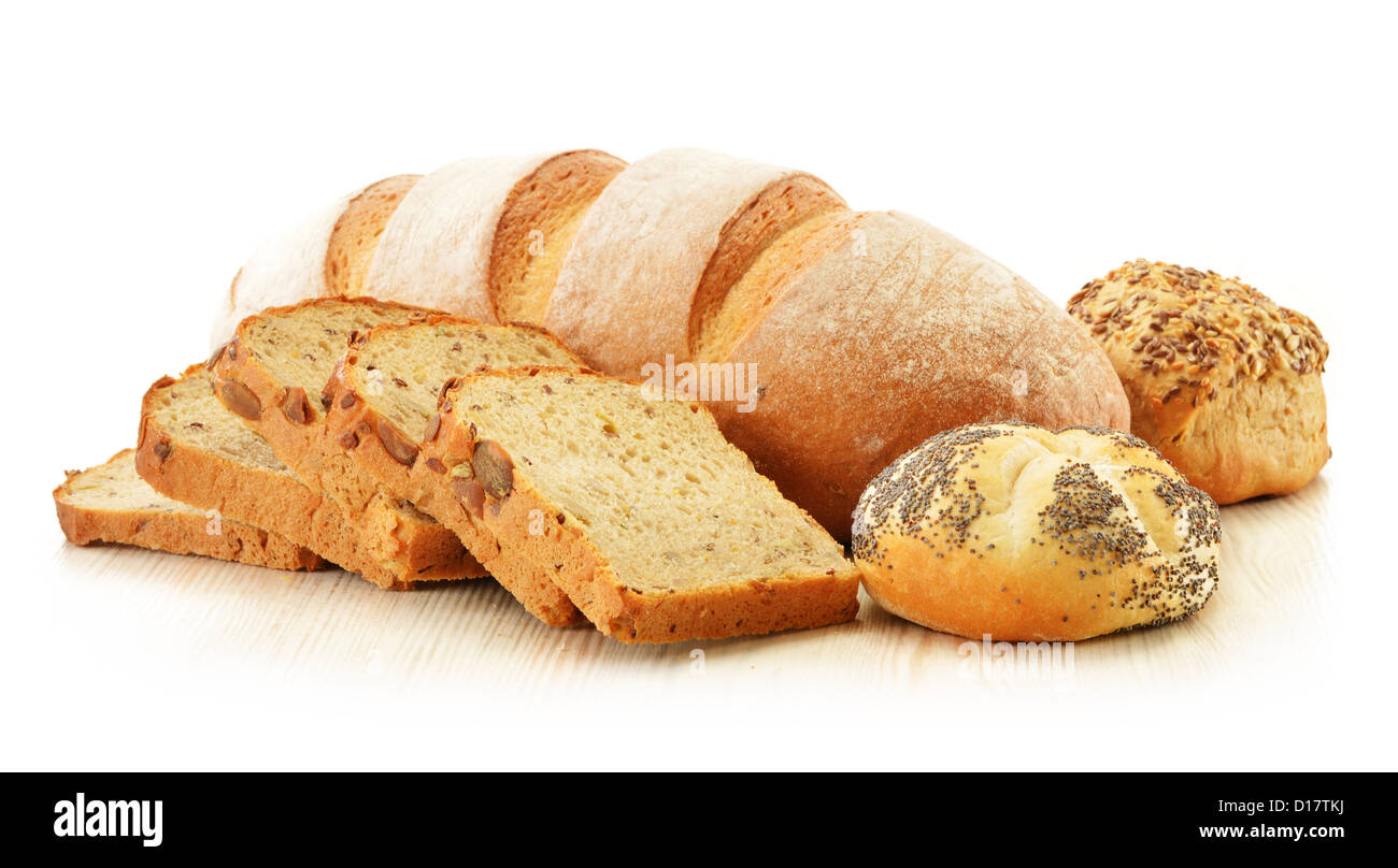 Composition with bread and rolls Stock Photo