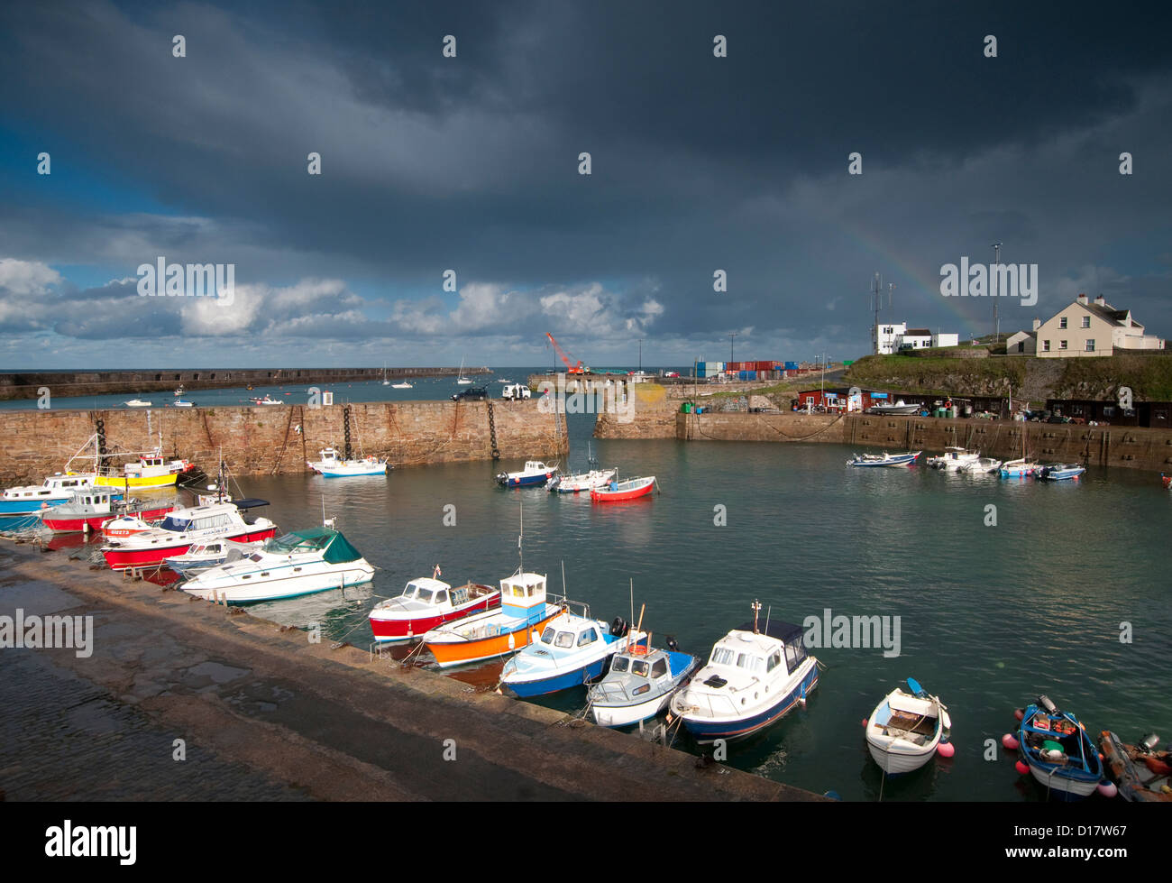 Braye Harbour on Alderney, Channel Islands Stock Photo