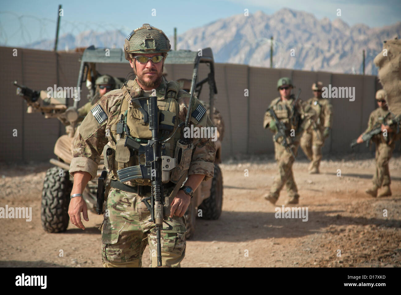 US Special Forces during a patrol December 9, 2012 in Farah province, Afghanistan. Stock Photo