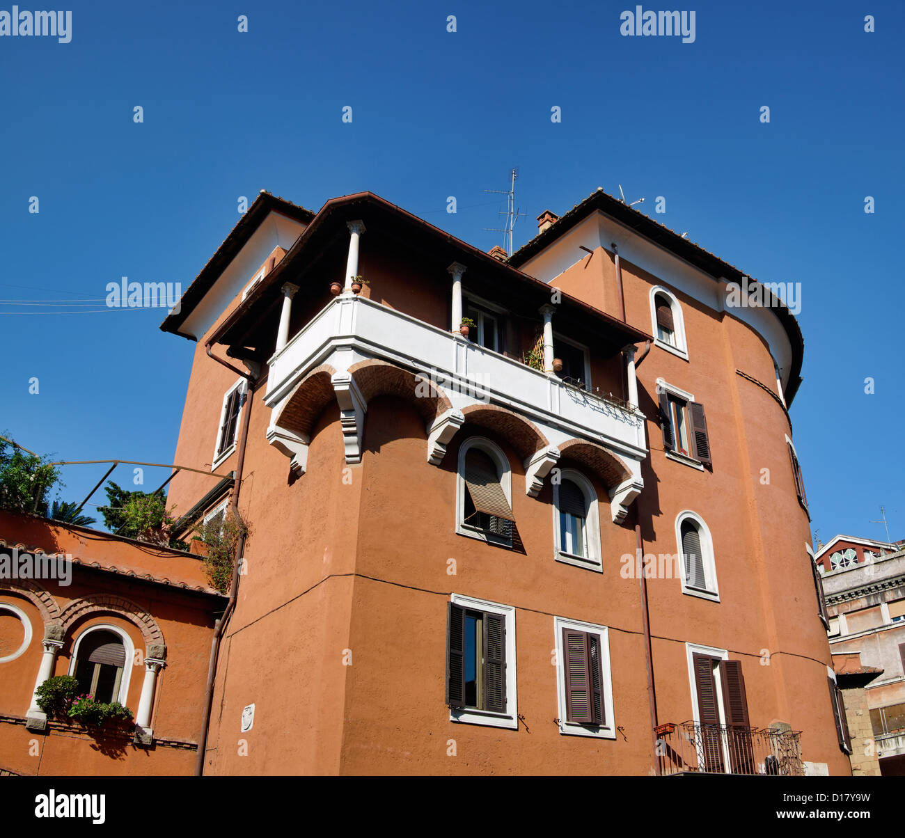 Italy, Rome, Garbatella, old building facade Stock Photo - Alamy