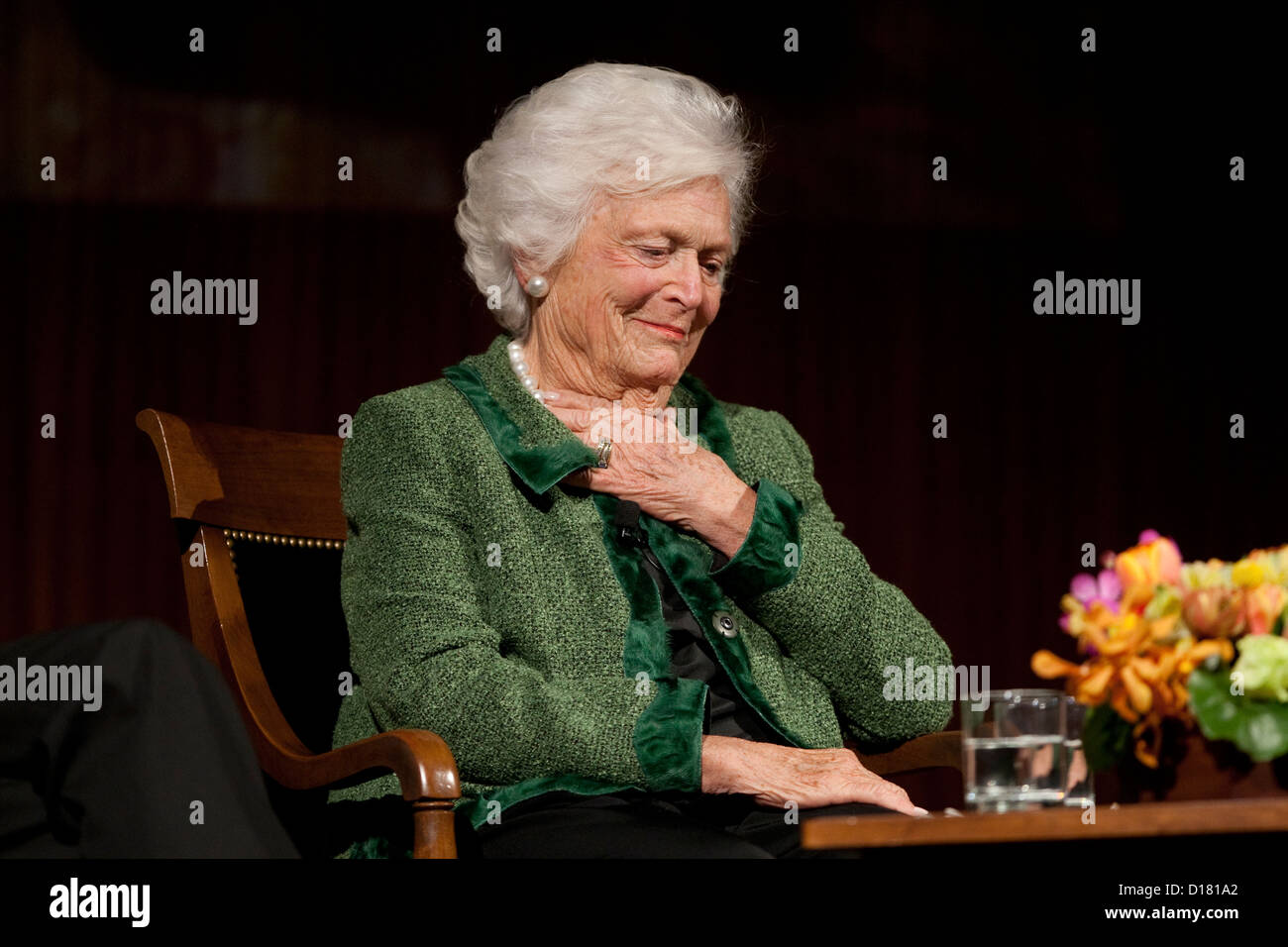 November 16th, 2012 Austin, Texas USA: Former First Lady Barbara Bush, during 'The Enduring Legacies of America's First Ladies' Stock Photo