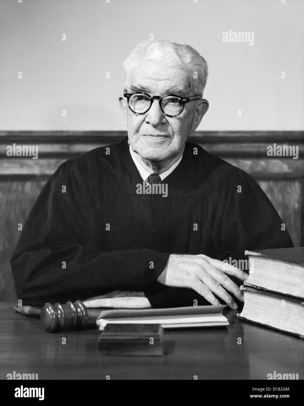 Portrait of mature male judge, 1950-60's Stock Photo