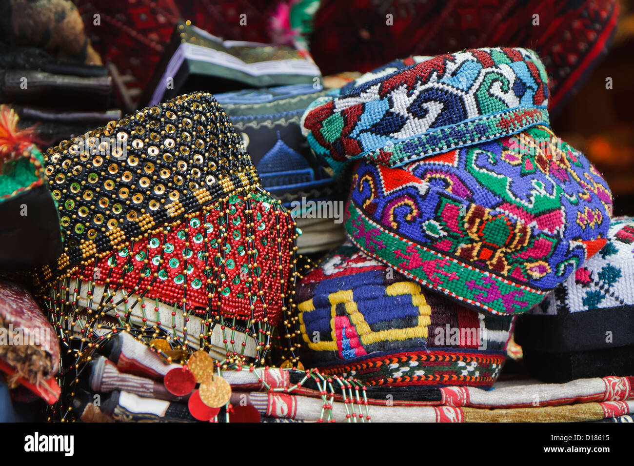 Turkey, Istanbul, turkish hats for sale in a local market Stock Photo