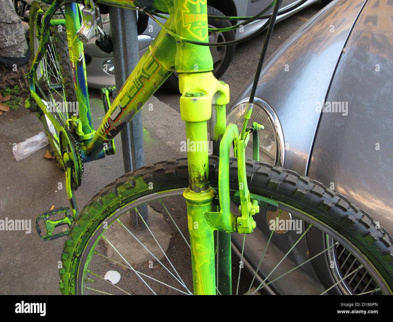 bright green bike