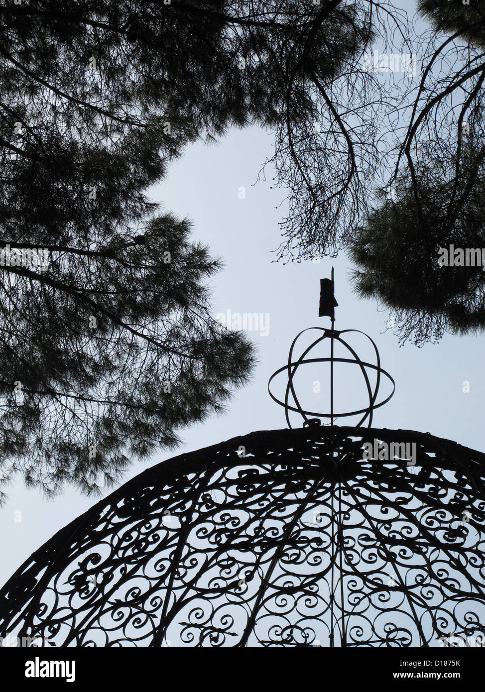 gazebo roof in villa sciarra park in rome italy Stock Photo Alamy
