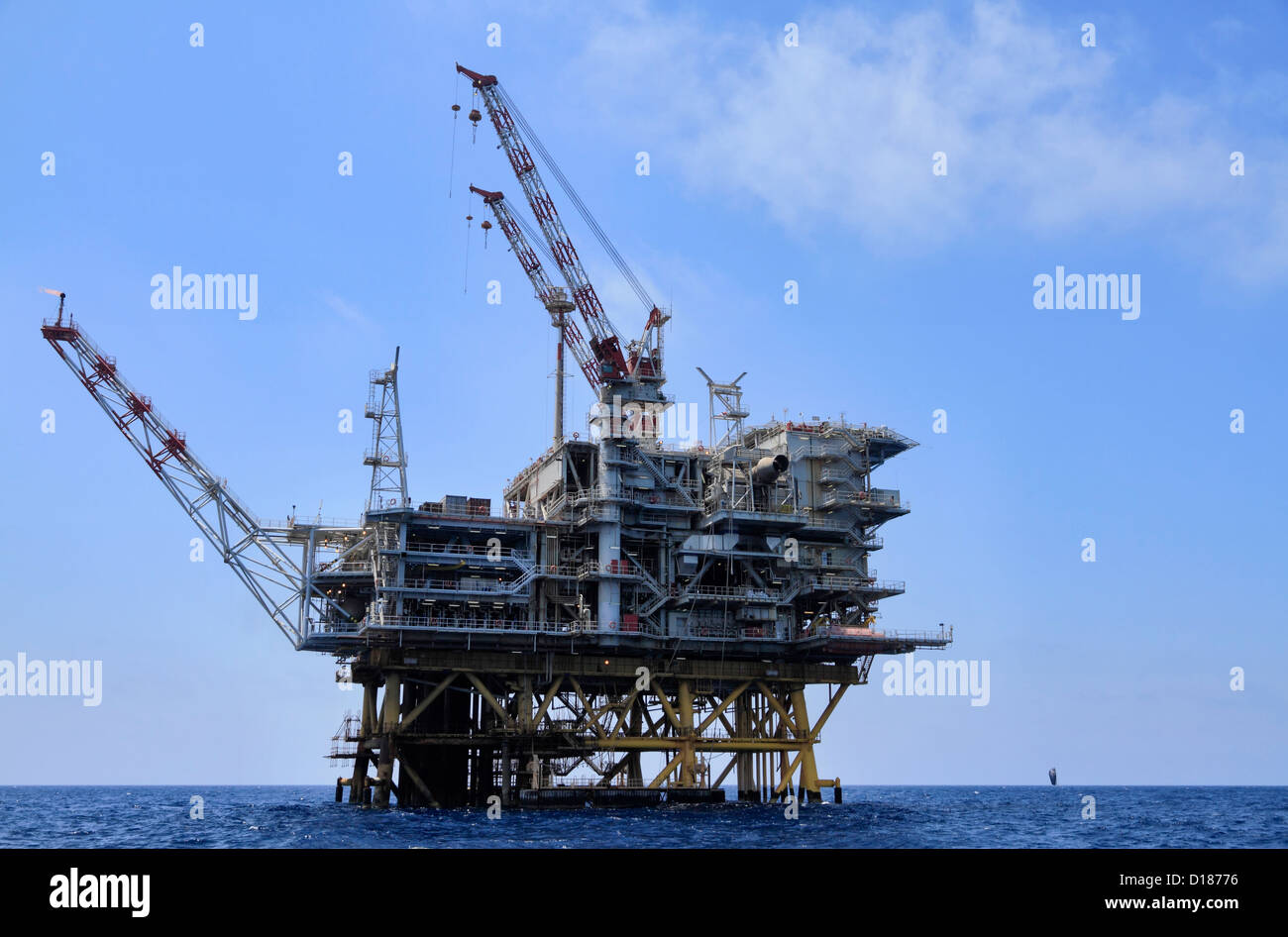 Italy, Sicily, Mediterranean Sea, Sicily Channel, offshore oil platform off the South-eastern coast of the island Stock Photo